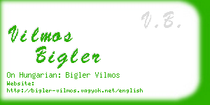 vilmos bigler business card